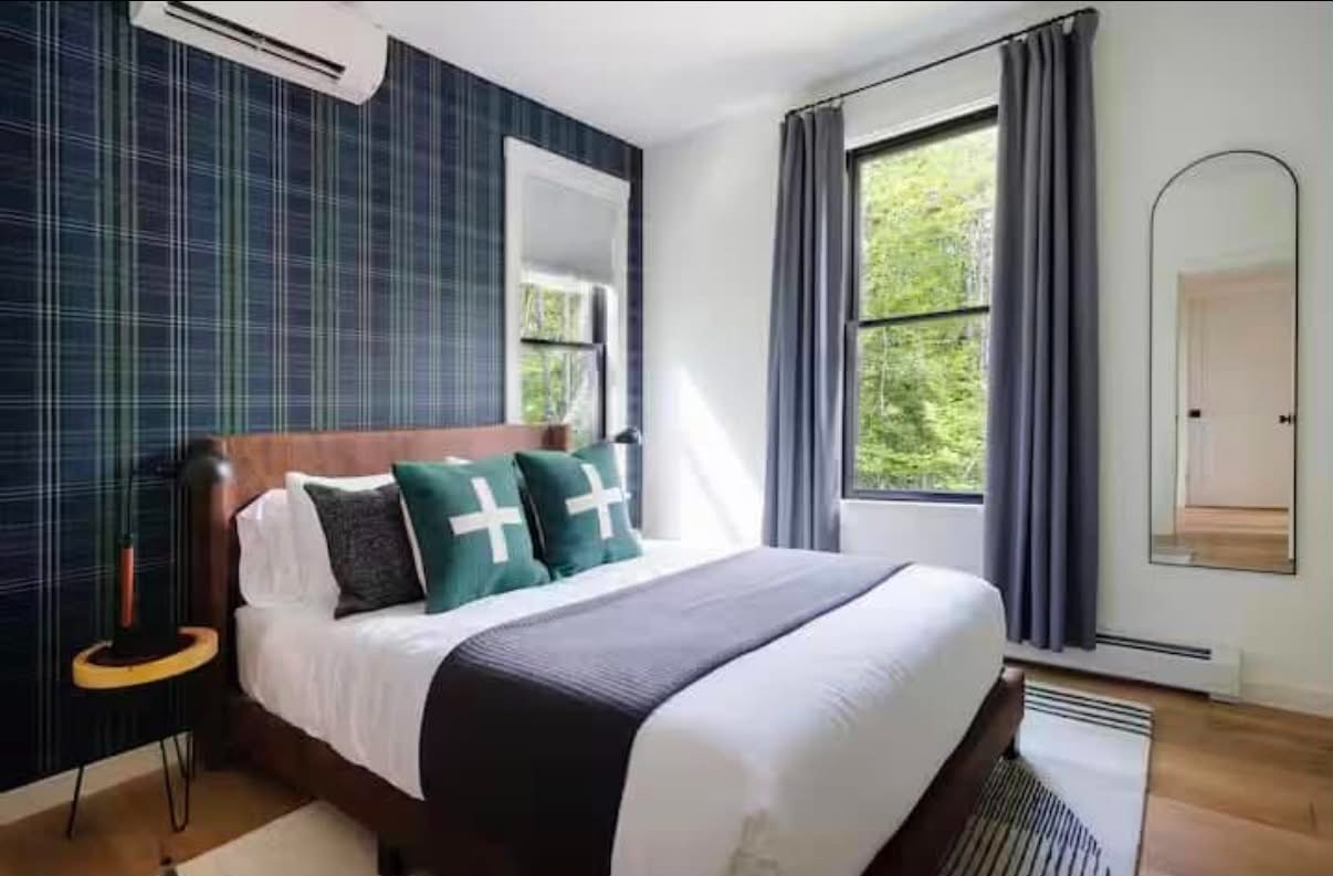 Tartan guest room, linens pressed